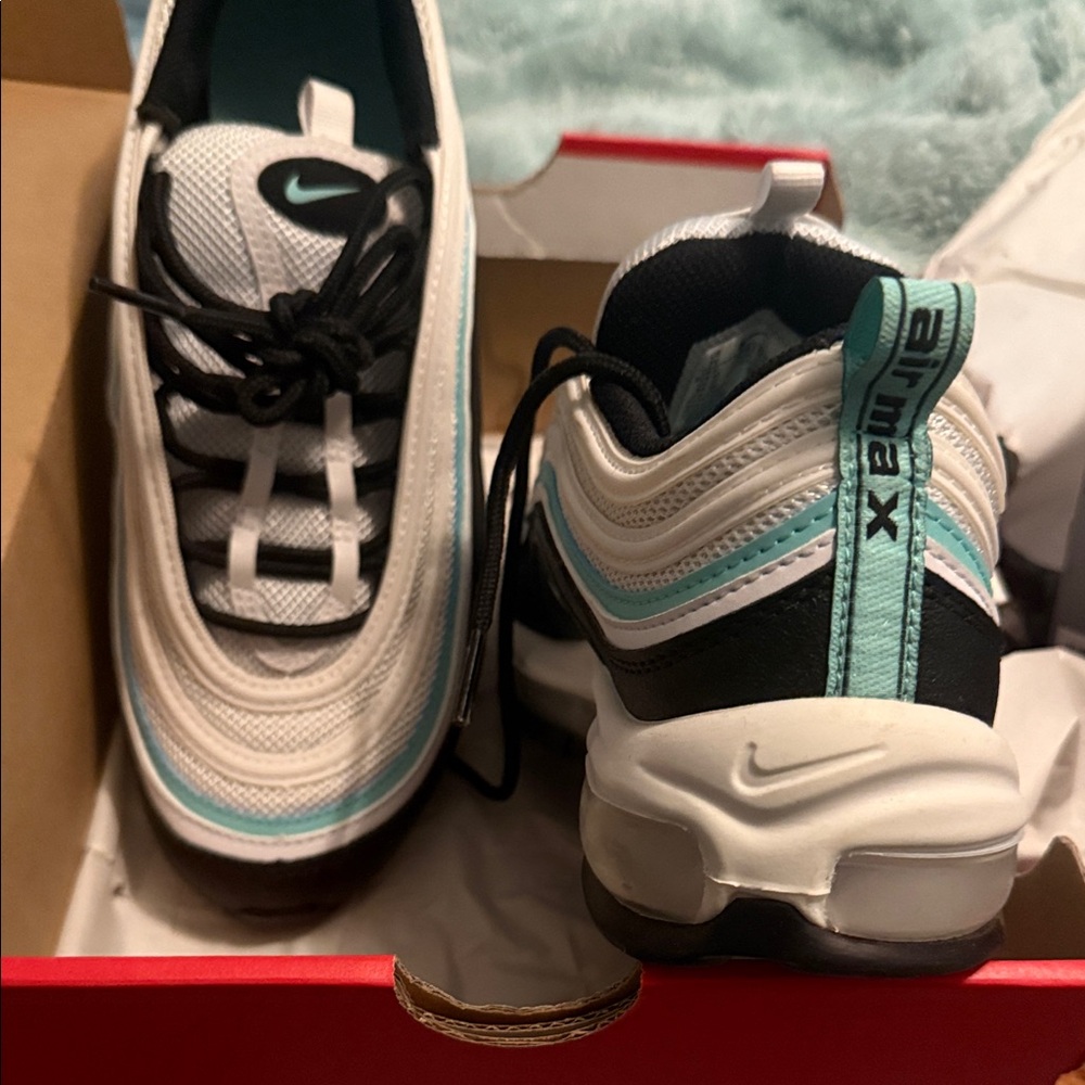 Nike Kids Air Max 97 - White, Black, and Teal